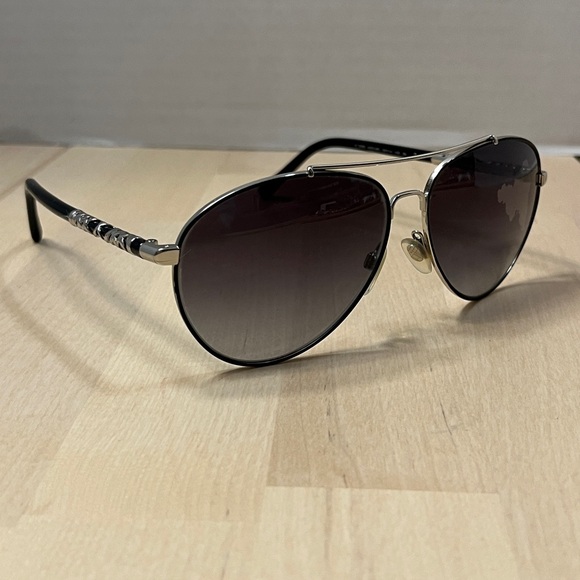 Burberry Accessories - Burberry 3089 Silver & Black Aviator Sunglasses FRAMES ONLY